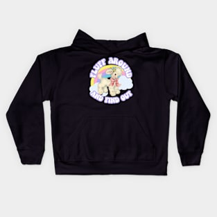 Fluff Around and Find Out Cute Sassy Sarcasm Kawaii Pastel Kids Hoodie